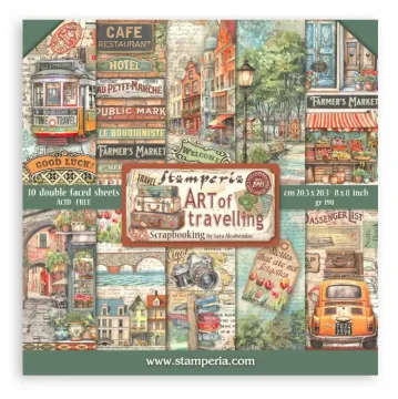 Art of Traveling 8x8 Papers, 10 sheets